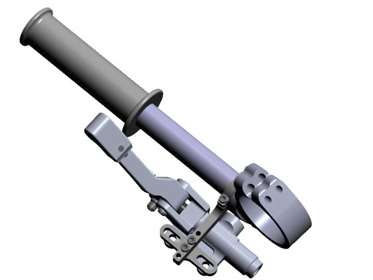 Befestigungsbeispiel der Gale Speed Daumenbremse mit verstellbarem Hebel