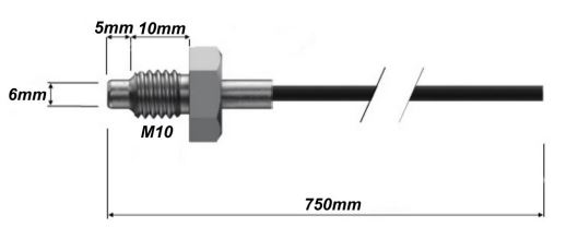 Masse des Wassertemperaturgeber für PZ Racing START Laptimer