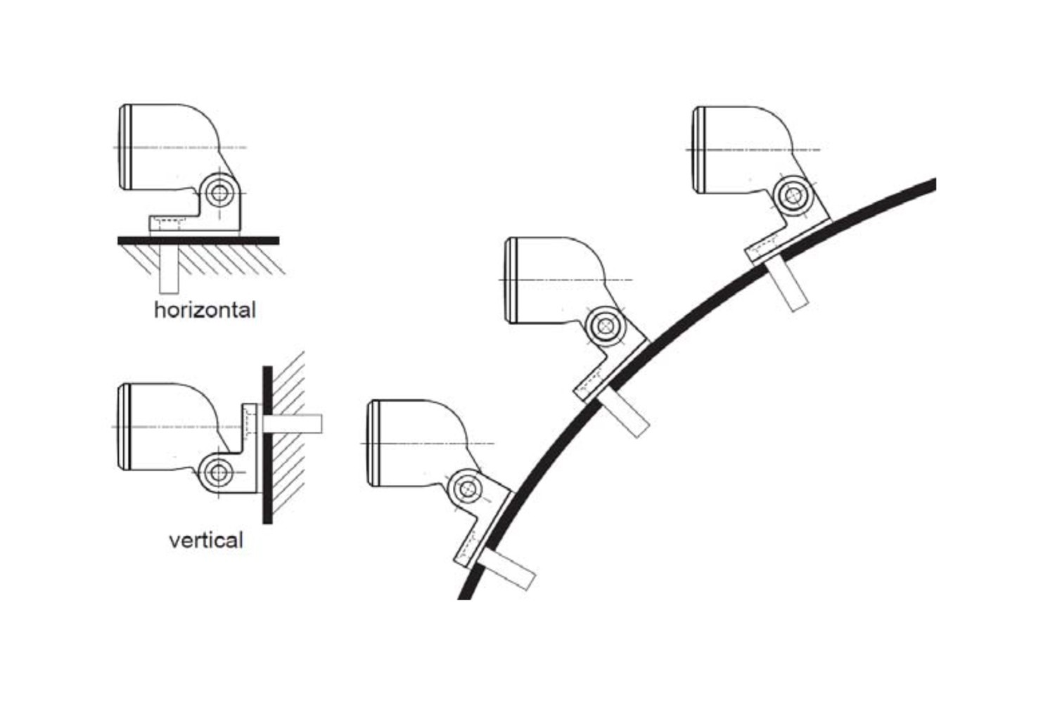 Anbringungsmöglichkeiten durch den verstellbaren Fuß des D-Tail LED Rücklicht