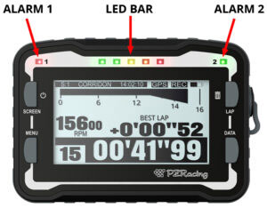 LED Anzeigen des START Plus Dashboard mit Tacho, Drehzahlmesser und GPS Laptimer