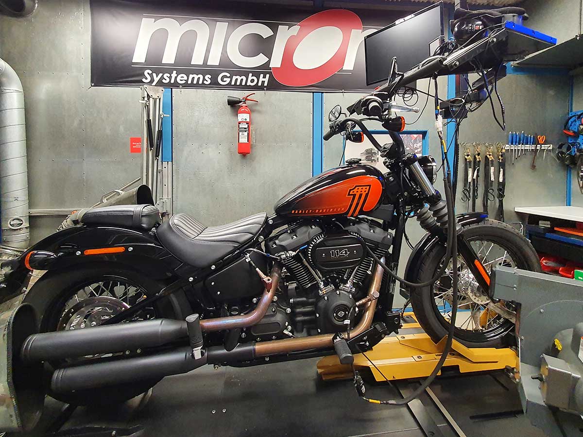 Harley Davidson bei der Abstimmung auf dem micron Prüfstand
