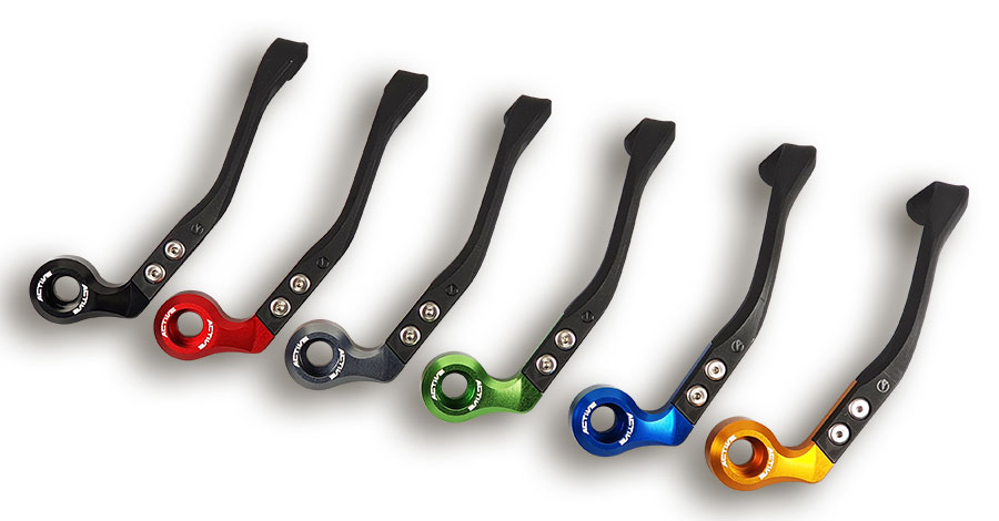 Active Bremshebelprotektor mit Lenkerende, Set farbig eloxiert