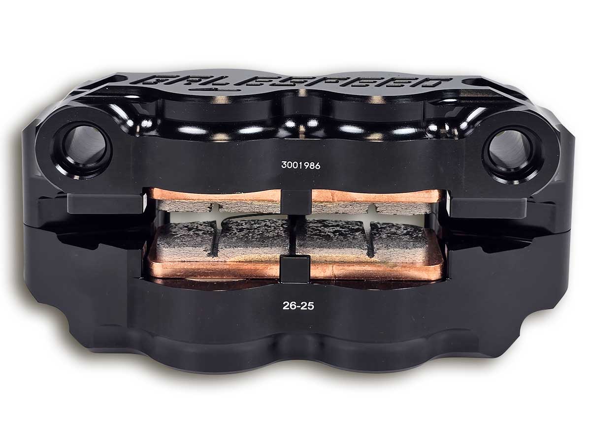 Gale Speed Billet Radialbremszange 108 mm Aufnahme 34/30 mm Kolben links von unten