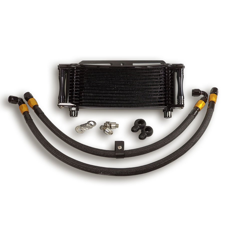 Lieferumfang Active Ölkühlerkit Kawasaki ZRX 1100 und 1200 bis 2008 rund, schwarz, 13 Reihen