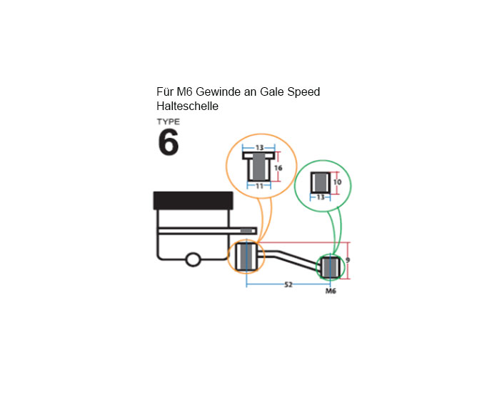Gale Speed Reservoir-Kit für Stummellenker VA mit weißem Reservoir
