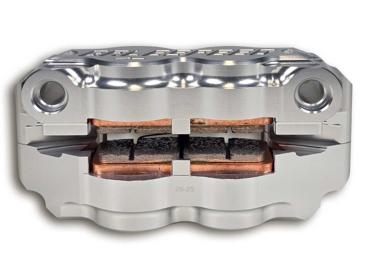 Gale Speed Billet Radialbremszange 108 mm Aufnahme 34/30 mm Kolben links von unten