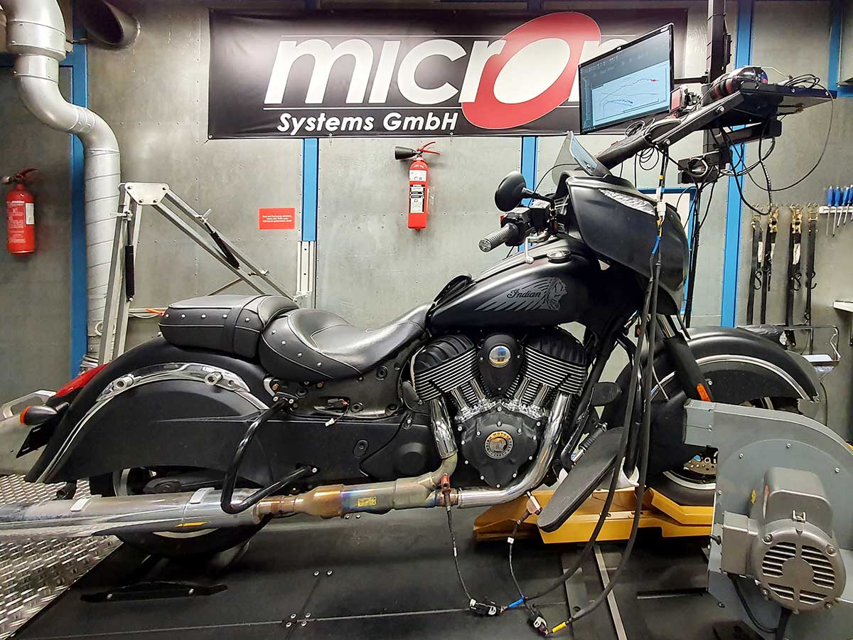Indian auf dem Dynojet Leistungsprüfstand von micron