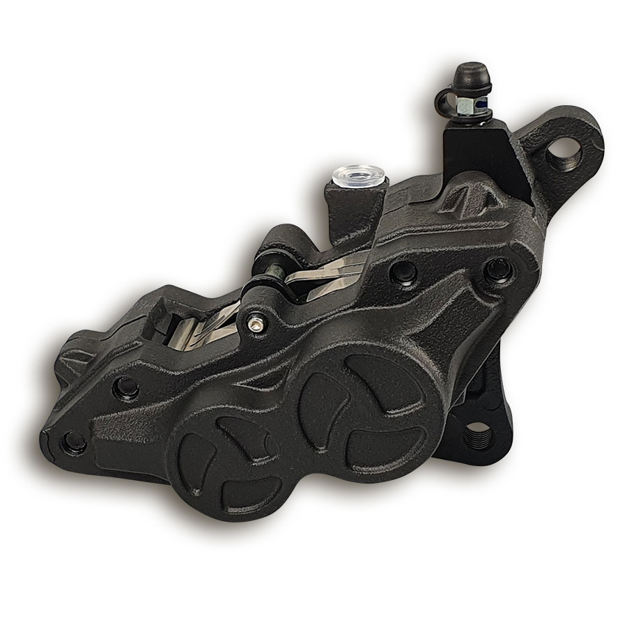 Nissin 4-Kolbenbremssattel links mit 90 mm Aufnahme von hinten