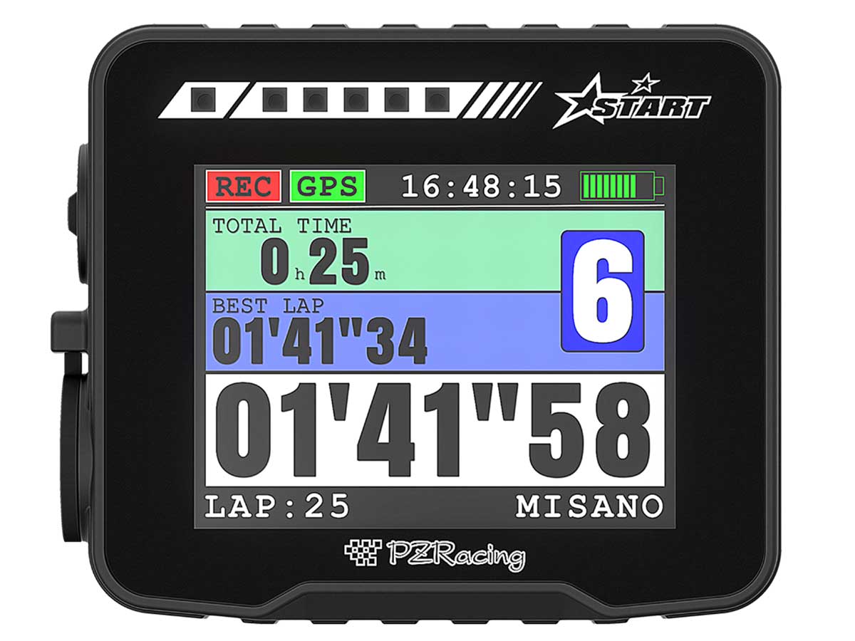 Beispieldisplay START Next GPS Laptimer mit Farbdisplay, 50 Hz Datenerfassung und App Anbindung