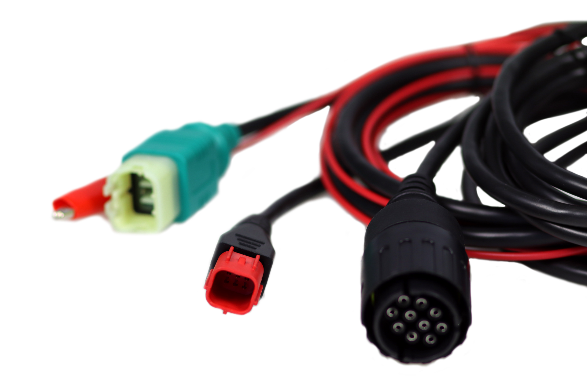 Beispiel der mitgelieferten Kabel zum Flashmodul-Set für BMW RnineT 2021-2023