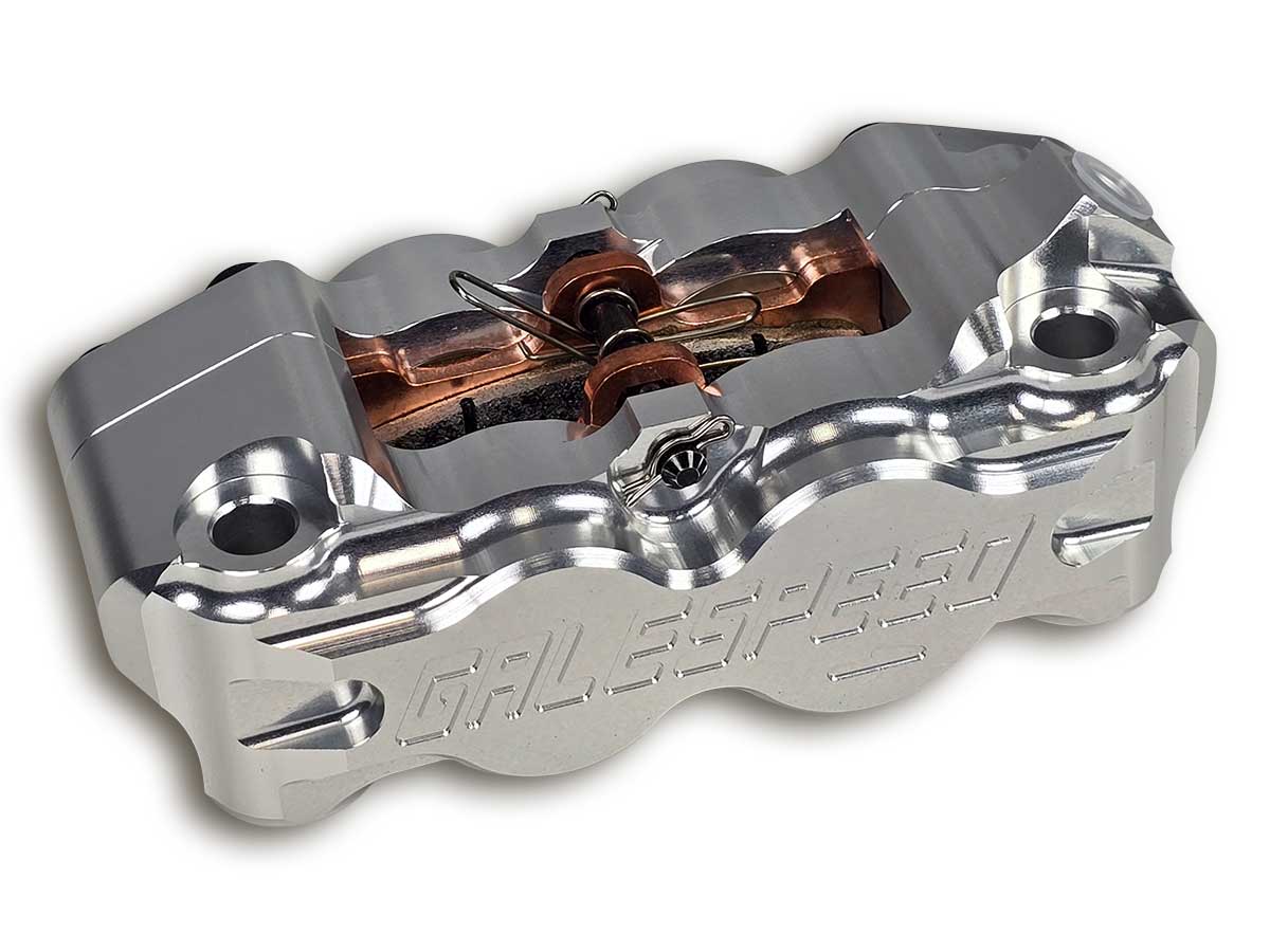 Gale Speed Billet Radialbremszange 108 mm Aufnahme 34/30 mm Kolben rechts silber