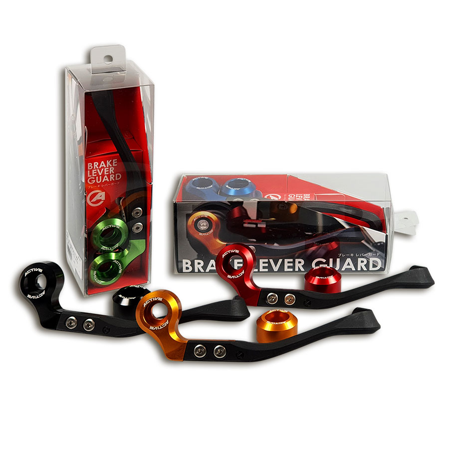 Verpackung Active Bremshebelprotektor mit Lenkerende, Set farbig eloxiert