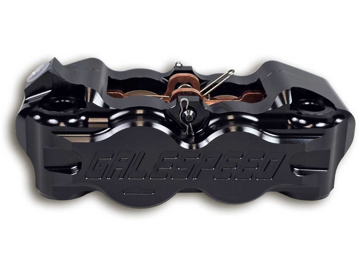 Gale Speed Billet Radialbremszange 108 mm Aufnahme 34/30 mm Kolben links schwarz seitlich