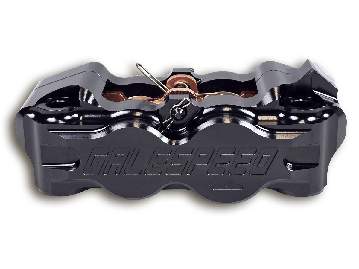 Gale Speed Billet Radialbremszange 108 mm Aufnahme 34/30 mm Kolben rechts schwarz seitlich