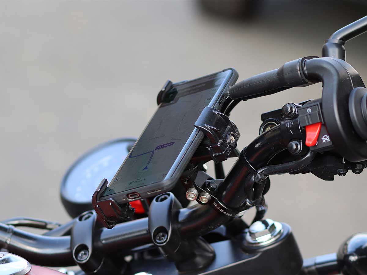 Smartphonehalter verstellbar für 22-29 mm Lenkerdurchmesser von der Seite