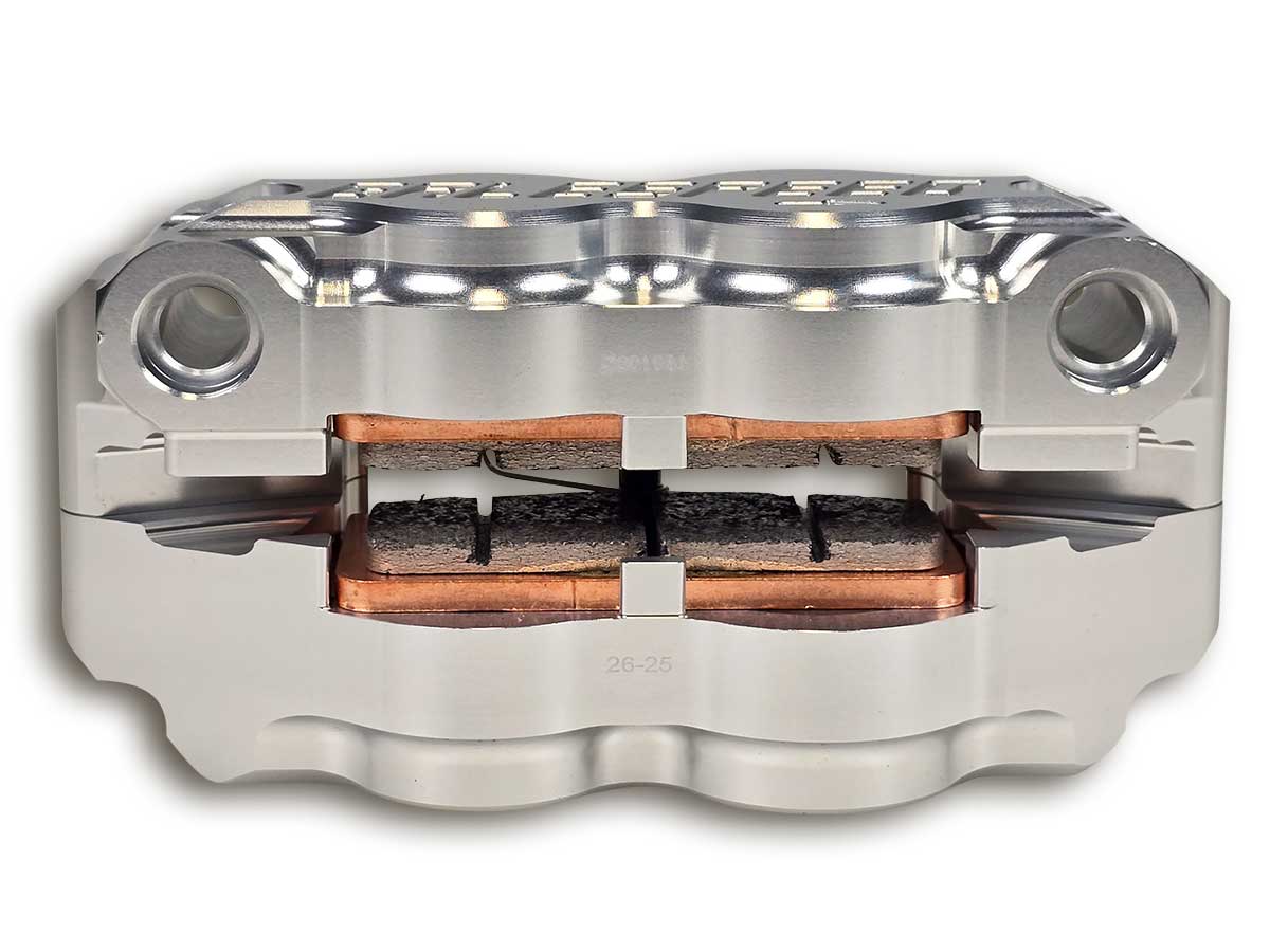 Gale Speed Billet Radialbremszange 108 mm Aufnahme 34/30 mm Kolben rechts von unten