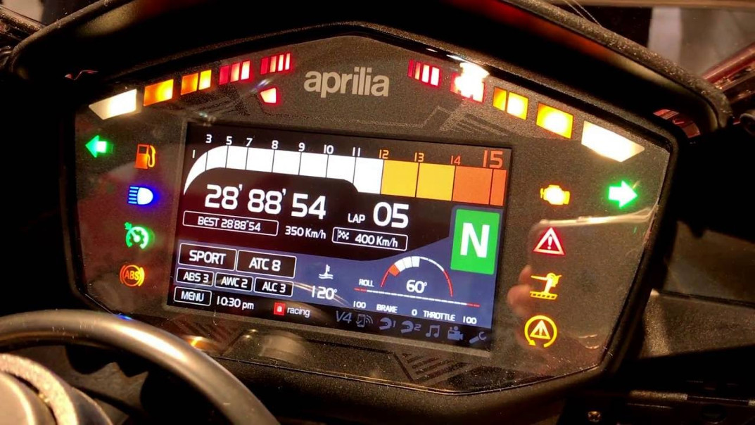 Dashboard GPS-Empfänger für Laptimer in den Serieninstrumenten von Aprilia RSV4 und Tuono ab 2017