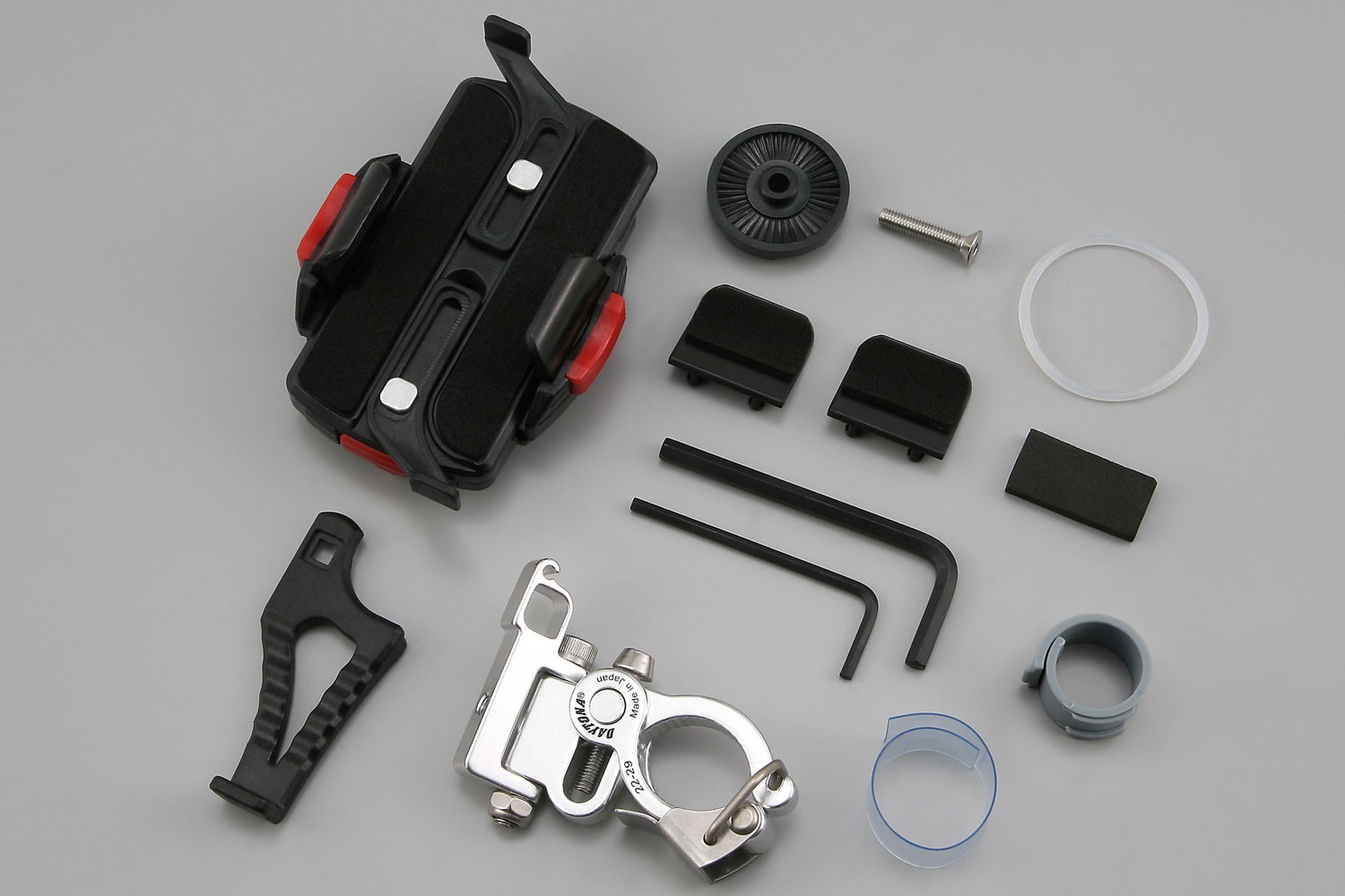 Smartphonehalter abnehmbar für 22-29 mm Lenkerdurchmesser mit Klemmbügel Lieferumfang