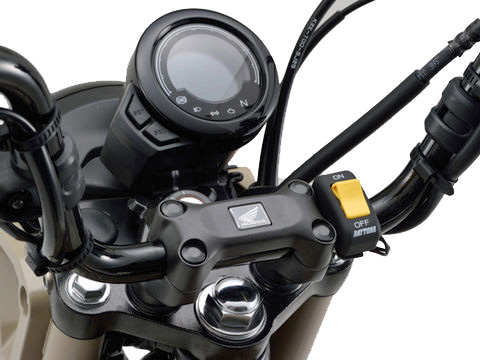 Lenkerschalter Ein-Aus gelb-schwarz universal für 22 mm Lenker Montagebeispiel