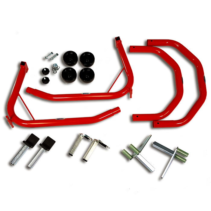 X-Road Ständer hinten oder vorne mit 2 Bügeln und 3 Adaptersätzen zerlegt