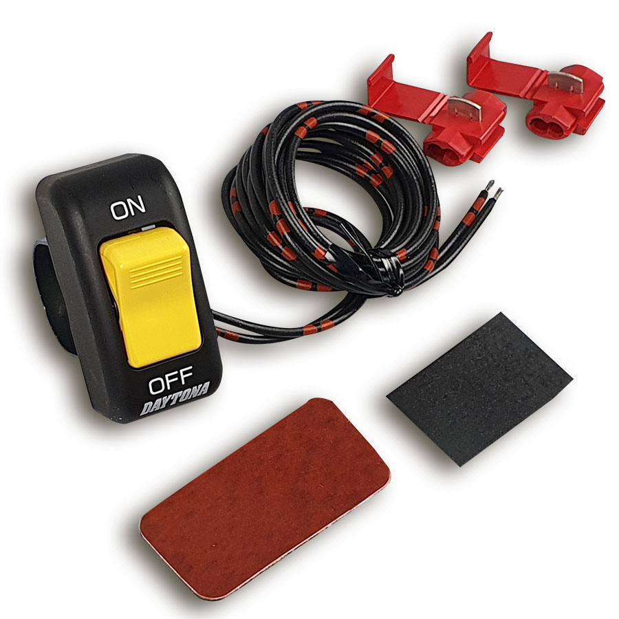 Lenkerschalter Ein-Aus gelb-schwarz universal für 22 mm Lenker Lieferumfang