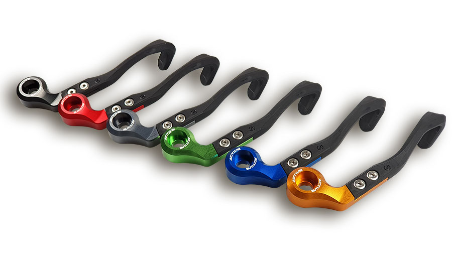 Active Bremshebelprotektor mit Lenkerende, Set farbig eloxiert für Lenkerinnendurchmesser von 13,5 bis 15,2