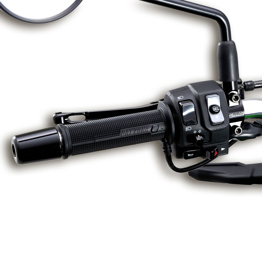 Daytona Heizgriffe mit integriertem Schalter und LED-Anzeige für 22 mm Lenker